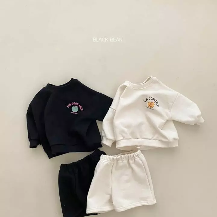 Black Bean - Korean Baby Fashion - #babyoutfit - Bebe Apple Top Bottom Set - 2