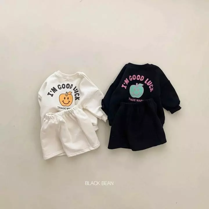 Black Bean - Korean Baby Fashion - #babyoutfit - Bebe Apple Top Bottom Set - 3