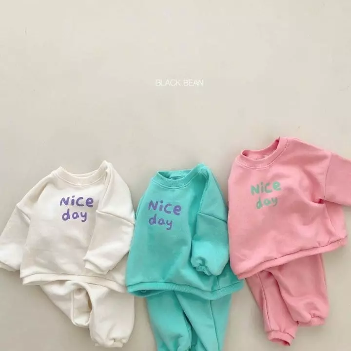 Black Bean - Korean Baby Fashion - #babyoutfit - Bebe Nice Top Bottom Set - 2