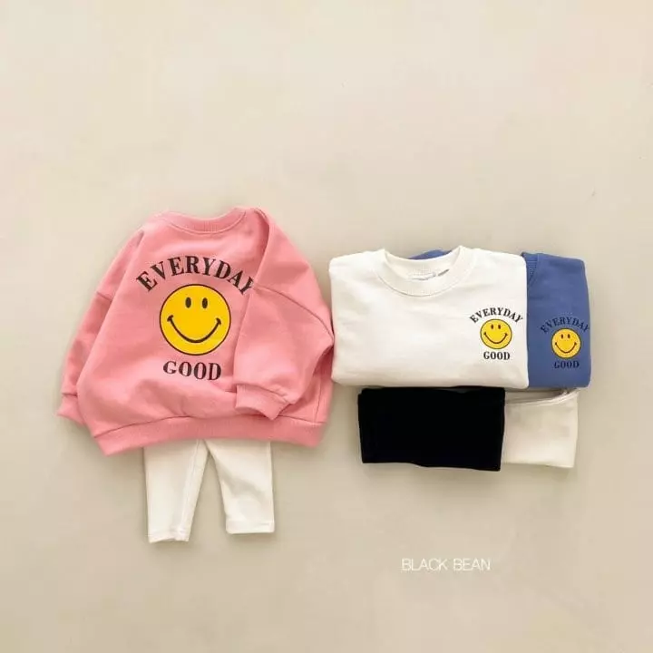 Black Bean - Korean Baby Fashion - #onlinebabyshop - Bebe Good Day Top Bottom Set - 2