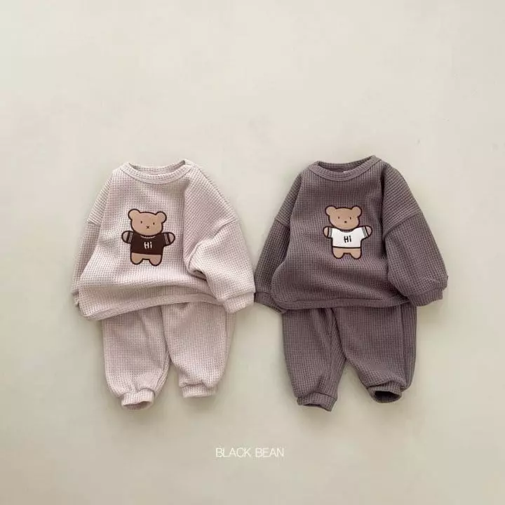 Black Bean - Korean Children Fashion - #kidsshorts - Teddy Top Bottom Set
