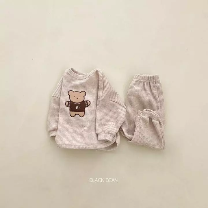 Black Bean - Korean Children Fashion - #kidsstore - Teddy Top Bottom Set - 2
