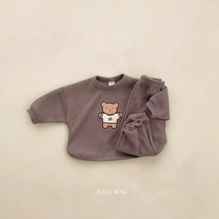 Black Bean - Korean Children Fashion - #kidzfashiontrend - Teddy Top Bottom Set - 3