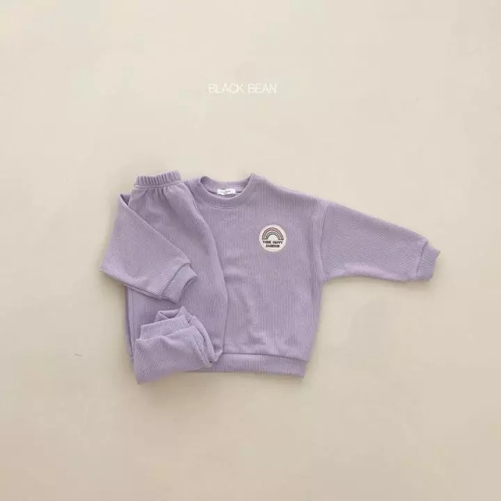 Black Bean - Korean Children Fashion - #minifashionista - Rainbow Top Bottom Set - 3
