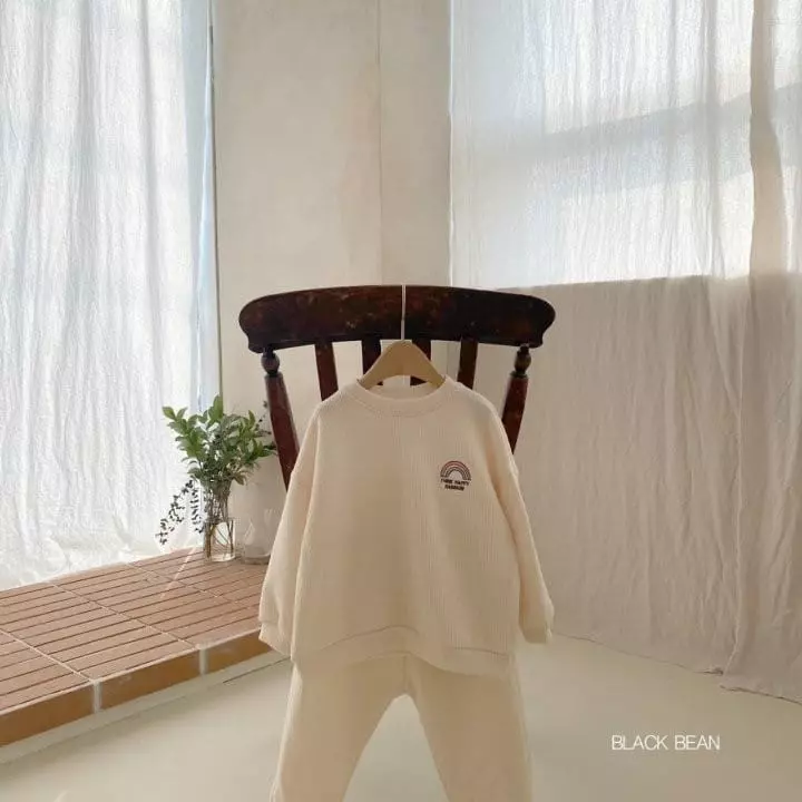 Black Bean - Korean Children Fashion - #toddlerclothing - Rainbow Top Bottom Set - 6