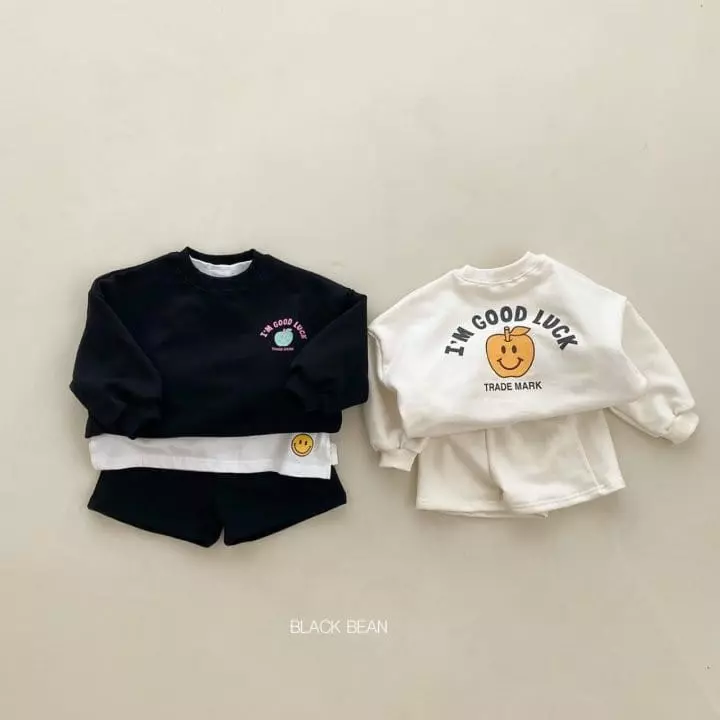 Black Bean - Korean Children Fashion - #toddlerclothing - Apple Top Bottom Set - 3