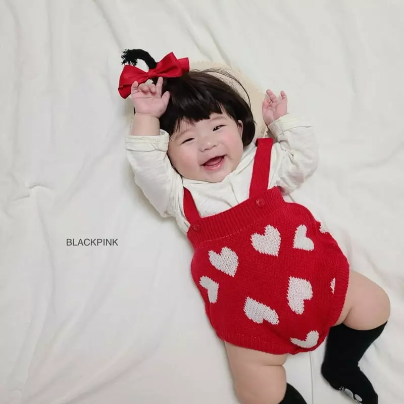 Black Pink - Korean Baby Fashion - #babyboutique - Red Heart Bodysuit - 4