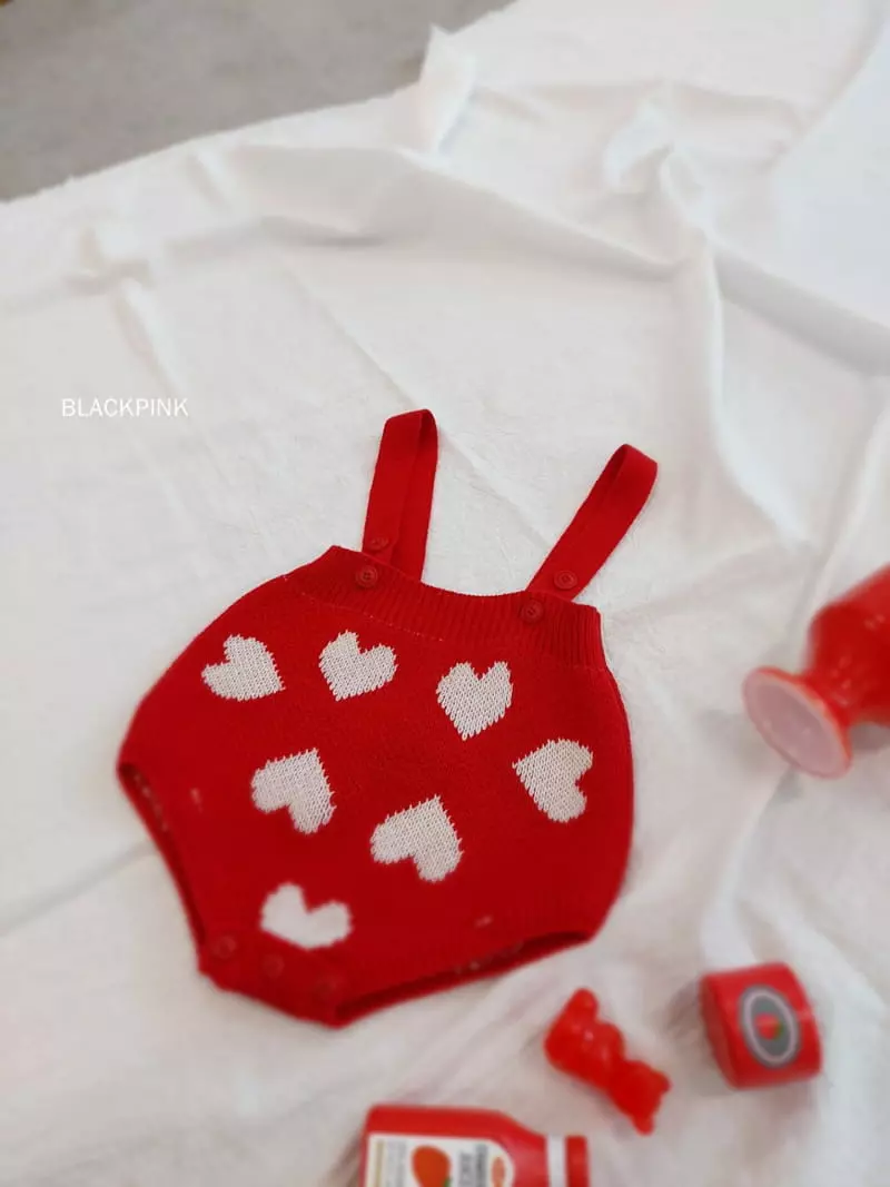 Black Pink - Korean Baby Fashion - #babyoninstagram - Red Heart Bodysuit - 10