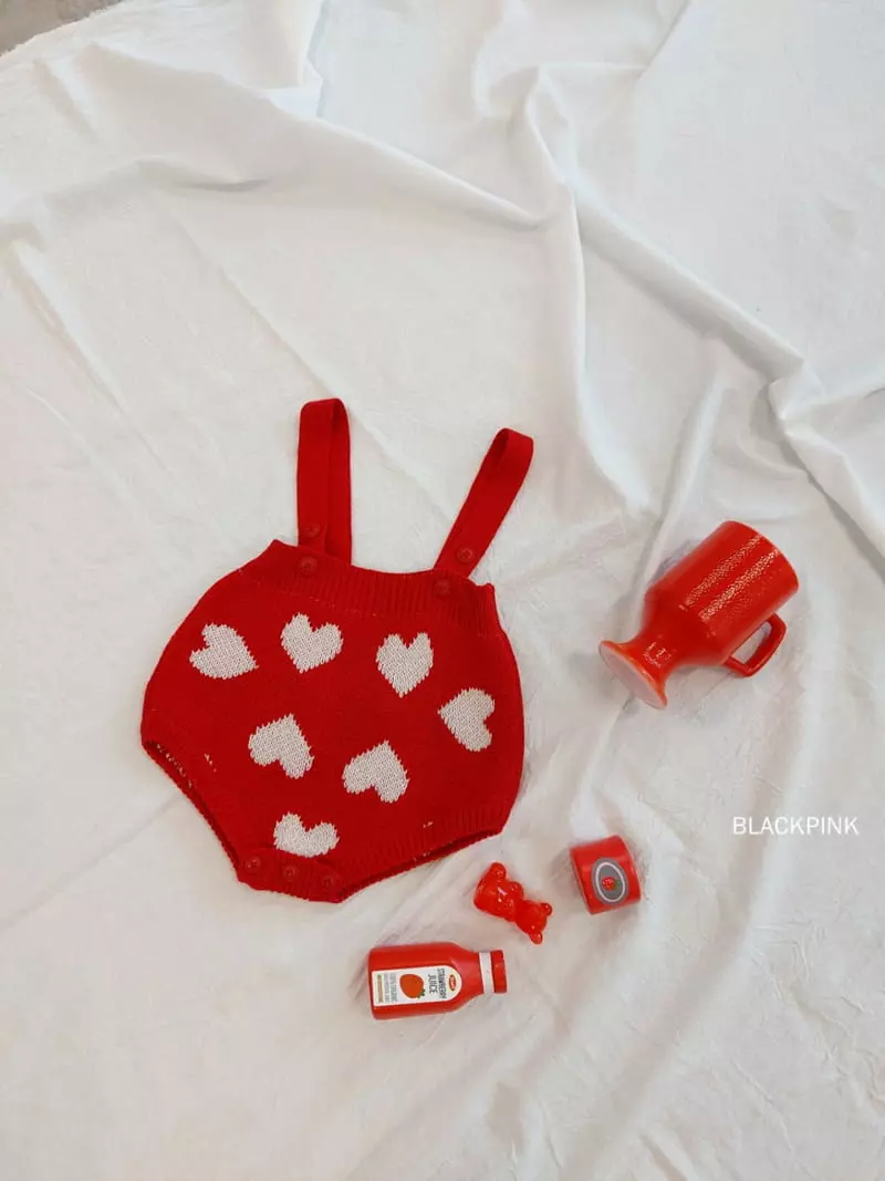 Black Pink - Korean Baby Fashion - #babyootd - Red Heart Bodysuit - 11