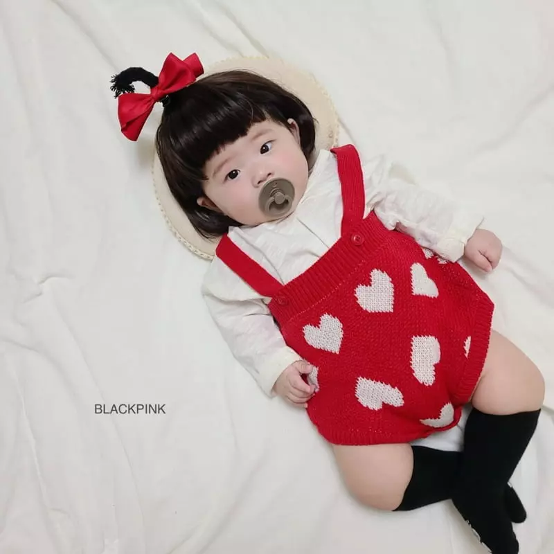 Black Pink - Korean Baby Fashion - #onlinebabyshop - Red Heart Bodysuit
