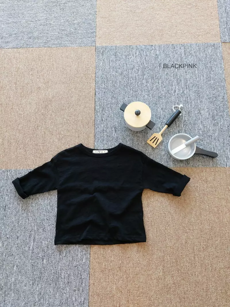 Black Pink - Korean Children Fashion - #Kfashion4kids - Fall Basic Slub Tee - 12