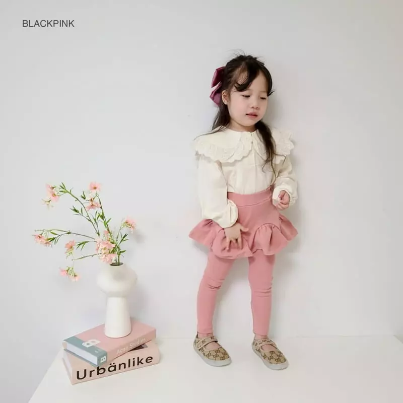 Black Pink - Korean Children Fashion - #Kfashion4kids - Marlang Shirring Skirt Leggings - 6