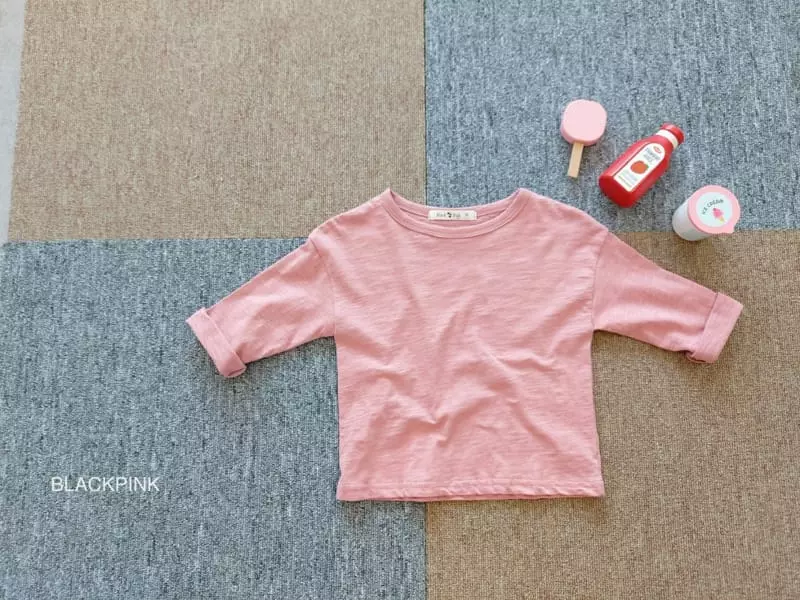 Black Pink - Korean Children Fashion - #childofig - Fall Basic Slub Tee - 3