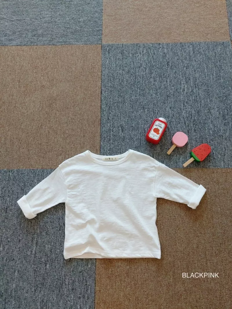 Black Pink - Korean Children Fashion - #childofig - Fall Basic Slub Tee - 4