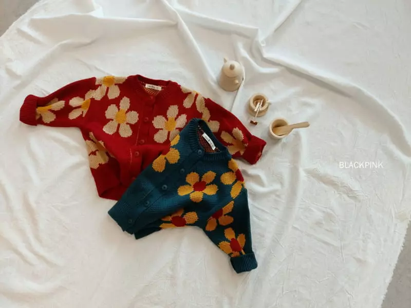 Black Pink - Korean Children Fashion - #childofig - Fall Flower Cardigan - 2