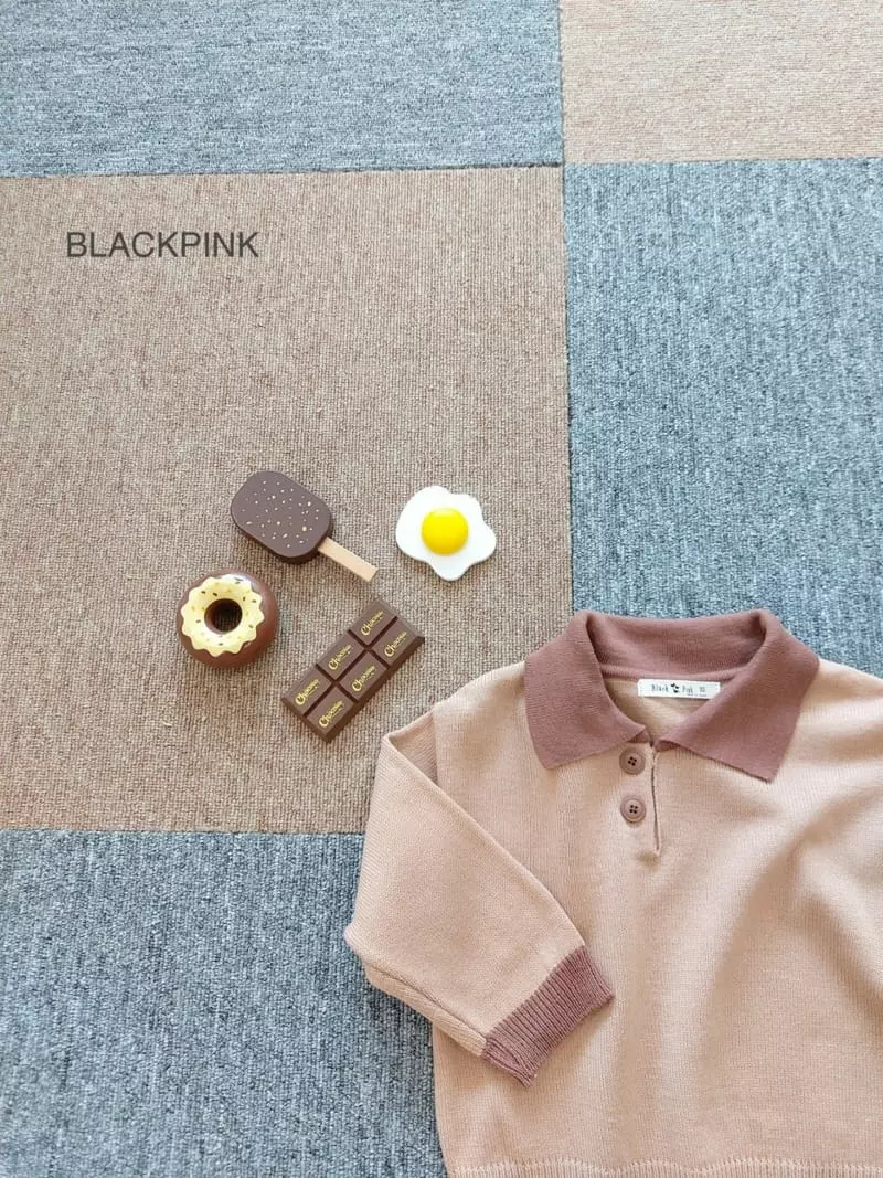 Black Pink - Korean Children Fashion - #childofig - Bless Collar Tee - 11