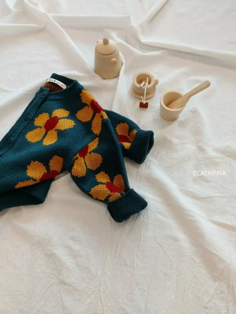Black Pink - Korean Children Fashion - #childrensboutique - Fall Flower Cardigan - 4