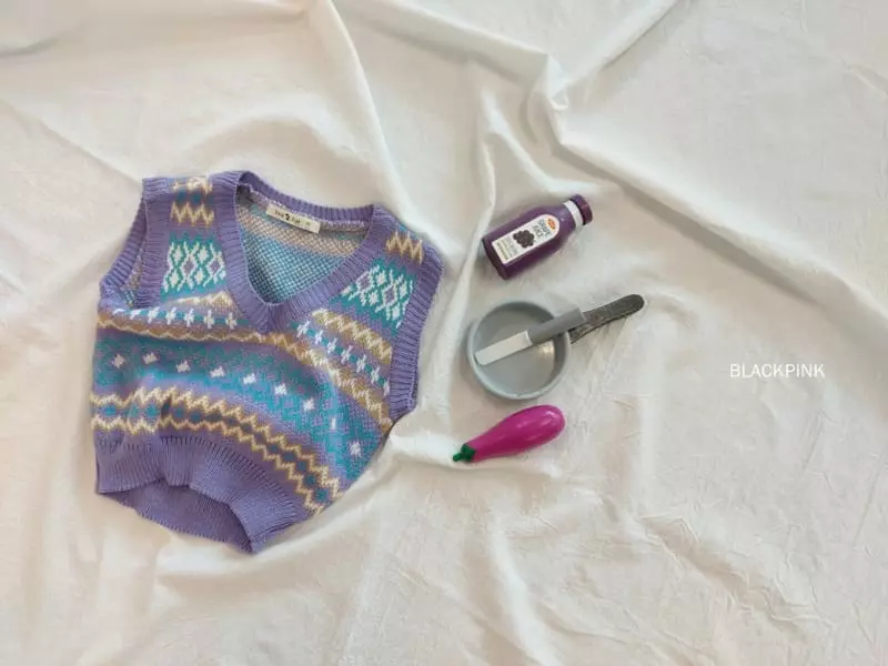 Black Pink - Korean Children Fashion - #designkidswear - Jacquard V Vest - 10