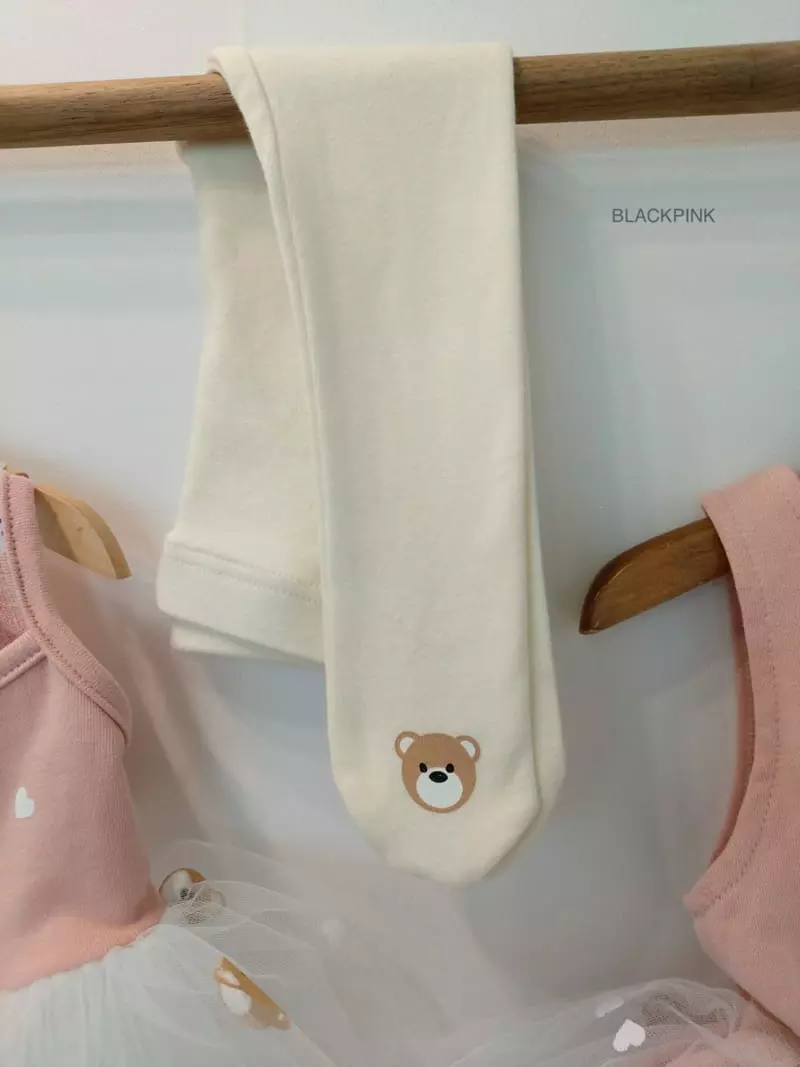 Black Pink - Korean Children Fashion - #discoveringself - Baby Bear Foot Leggings - 9