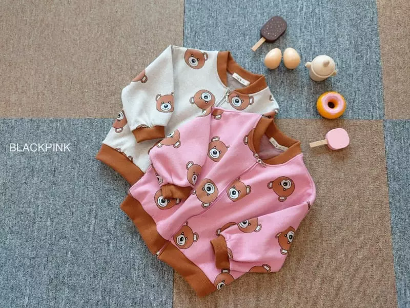 Black Pink - Korean Children Fashion - #fashionkids - Bear Zip-up - 5