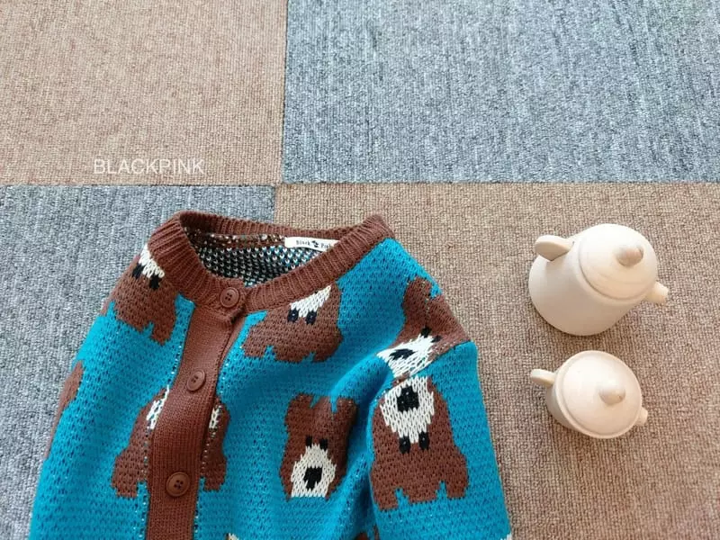 Black Pink - Korean Children Fashion - #discoveringself - Knit Bear Cardigna - 4