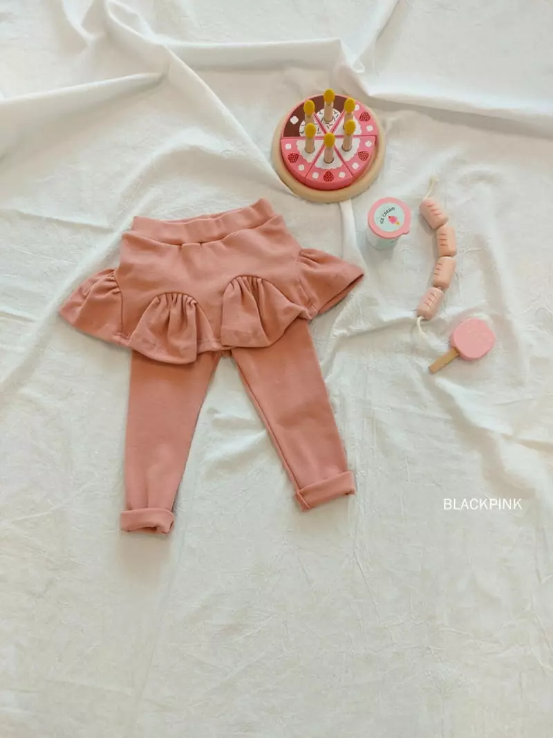 Black Pink - Korean Children Fashion - #fashionkids - Marlang Shirring Skirt Leggings - 2