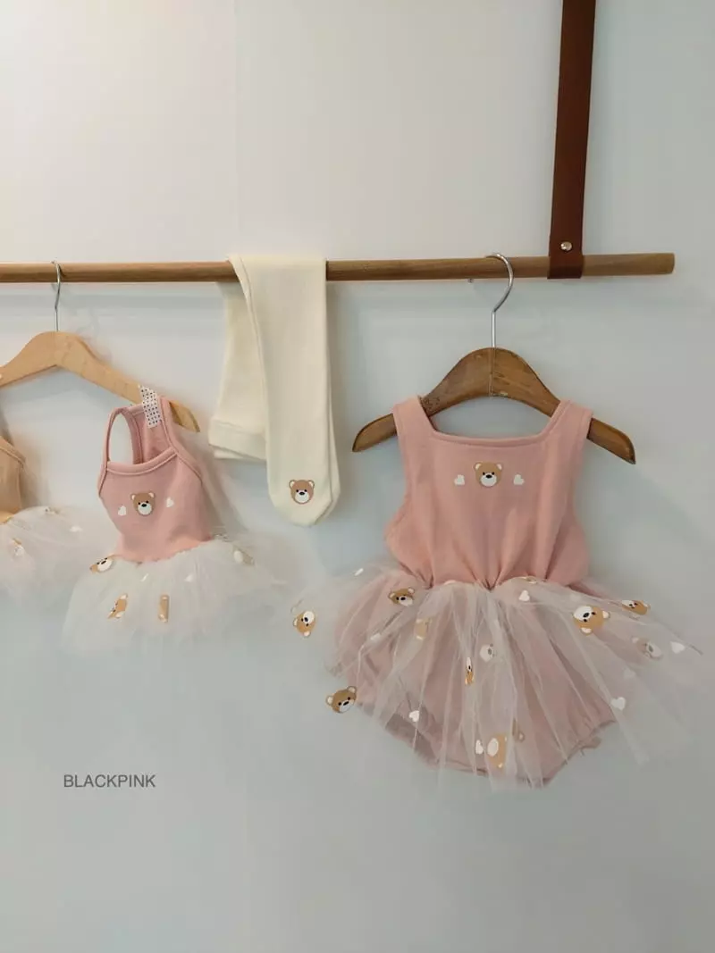 Black Pink - Korean Children Fashion - #fashionkids - Baby Bear Foot Leggings - 10
