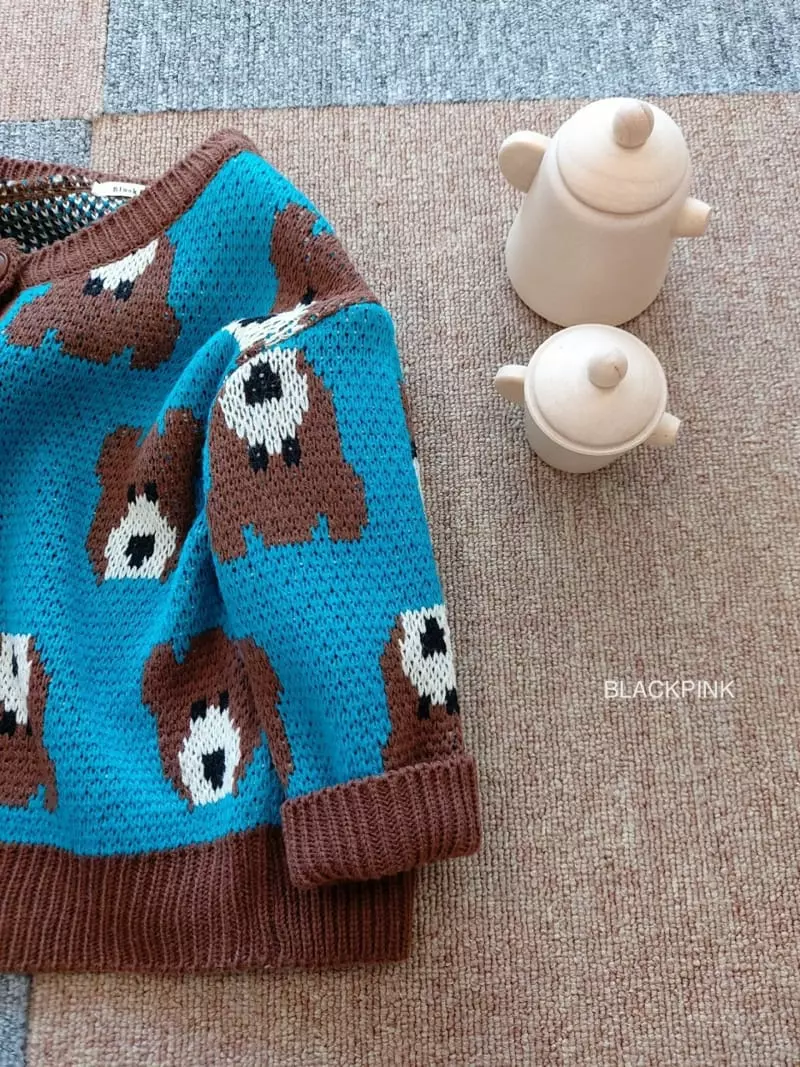 Black Pink - Korean Children Fashion - #kidsshorts - Knit Bear Cardigna - 5