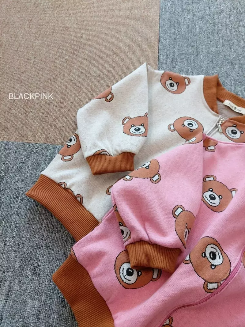 Black Pink - Korean Children Fashion - #kidsstore - Bear Zip-up - 7
