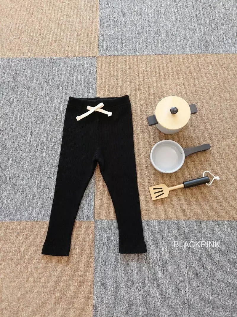 Black Pink - Korean Children Fashion - #kidzfashiontrend - Fall Rib Leggings - 12