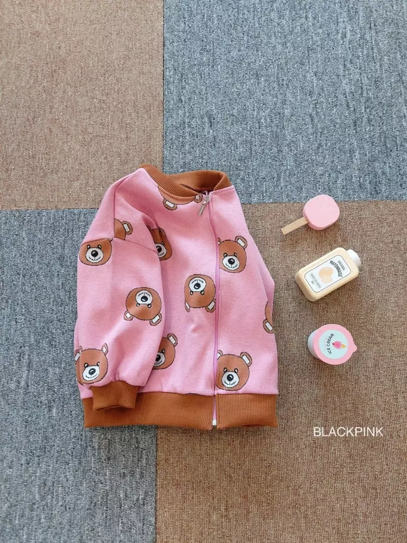 Black Pink - Korean Children Fashion - #kidzfashiontrend - Bear Zip-up - 8