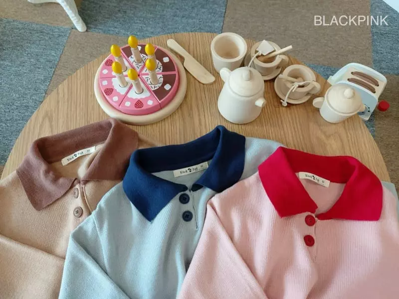 Black Pink - Korean Children Fashion - #kidzfashiontrend - Bless Collar Tee - 2