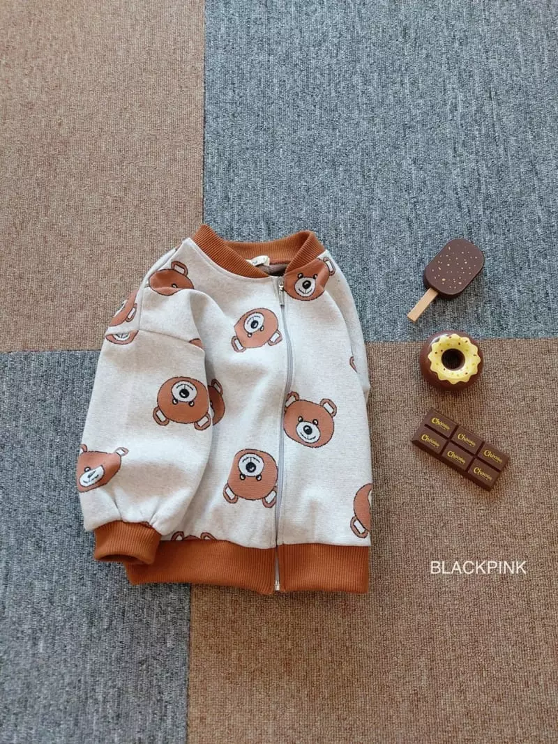 Black Pink - Korean Children Fashion - #littlefashionista - Bear Zip-up - 10