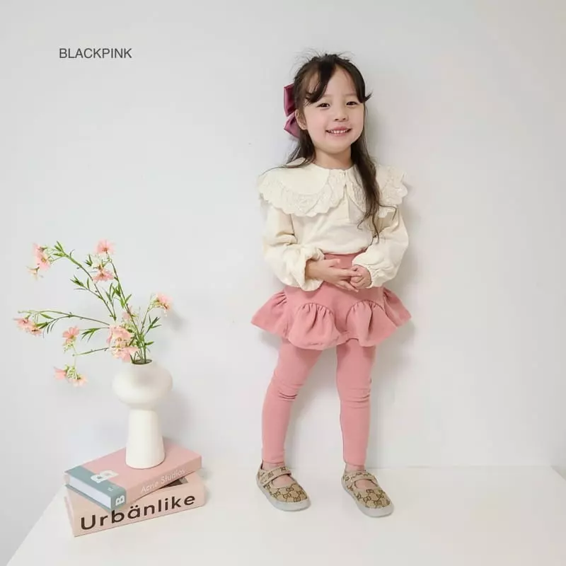 Black Pink - Korean Children Fashion - #littlefashionista - Marlang Shirring Skirt Leggings - 7