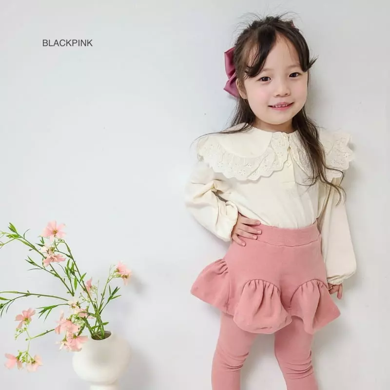 Black Pink - Korean Children Fashion - #magicofchildhood - Marlang Shirring Skirt Leggings - 8