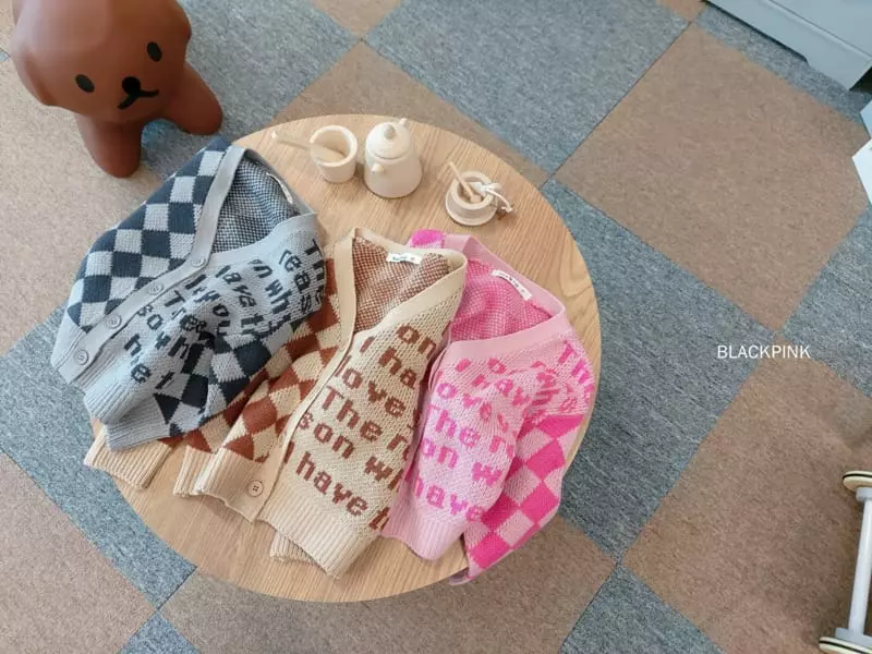 Black Pink - Korean Children Fashion - #magicofchildhood - Lettering Cardigan