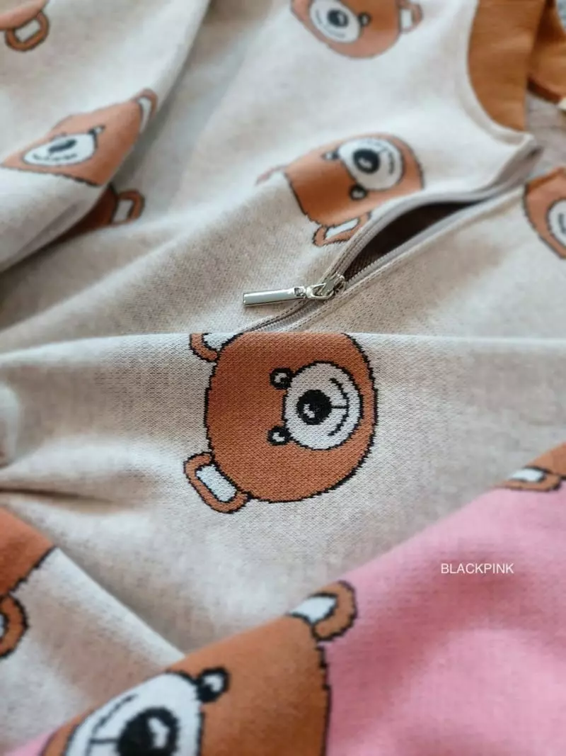 Black Pink - Korean Children Fashion - #minifashionista - Bear Zip-up - 12