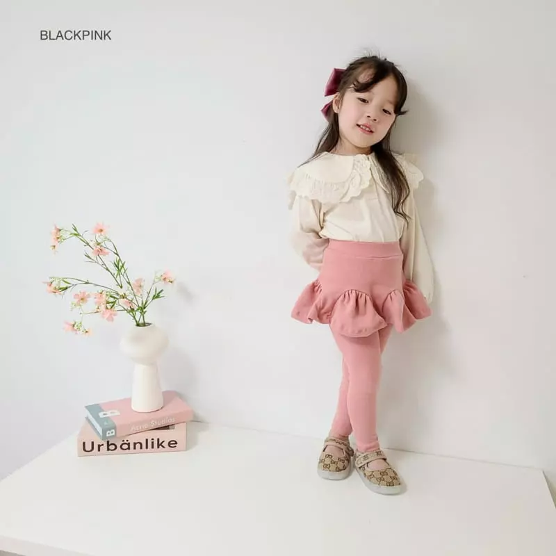 Black Pink - Korean Children Fashion - #minifashionista - Marlang Shirring Skirt Leggings - 9