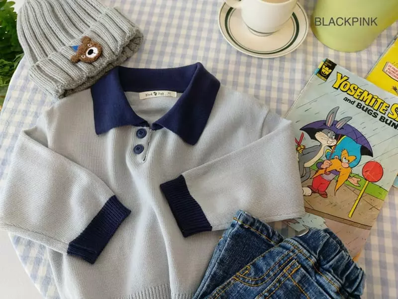 Black Pink - Korean Children Fashion - #minifashionista - Bless Collar Tee - 6