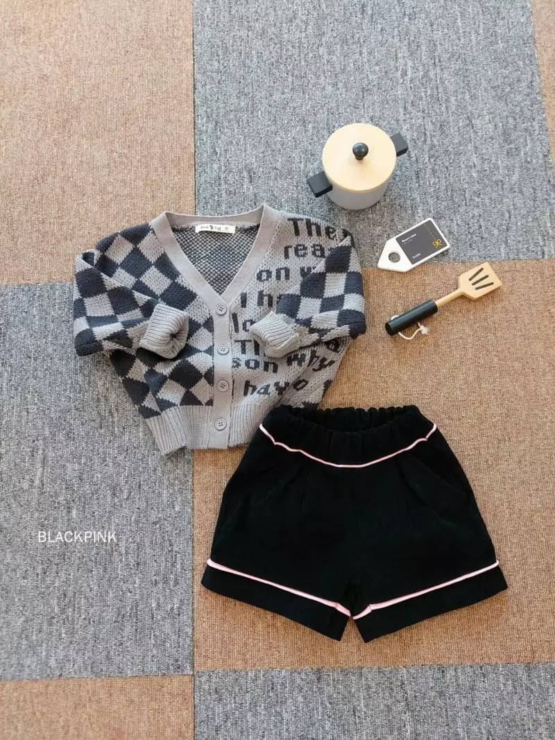 Black Pink - Korean Children Fashion - #minifashionista - Lettering Cardigan - 2
