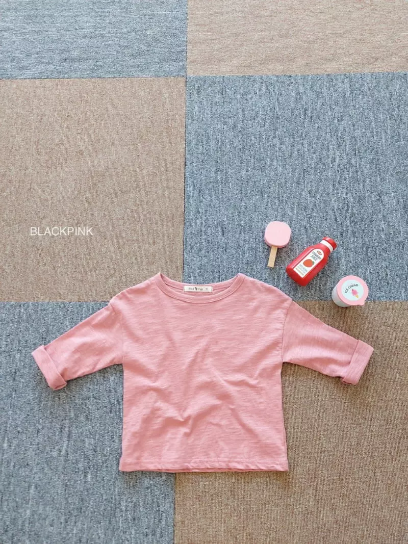 Black Pink - Korean Children Fashion - #prettylittlegirls - Fall Basic Slub Tee - 2
