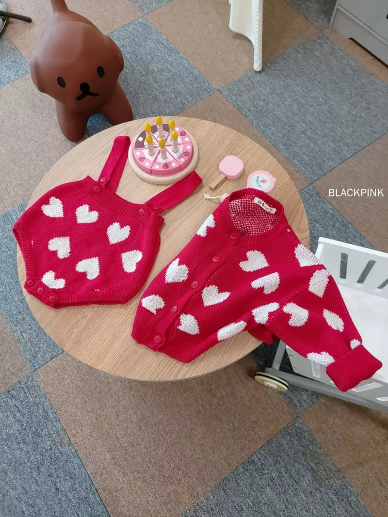 Black Pink - Korean Children Fashion - #prettylittlegirls - Red Heart Cardigan