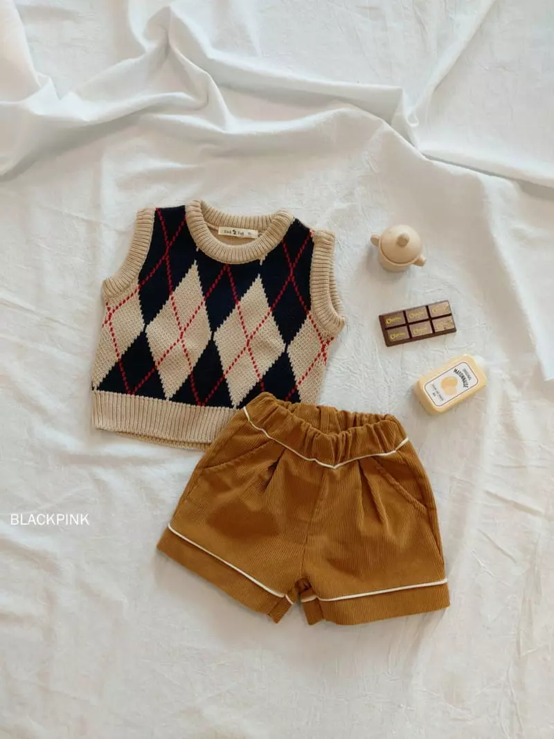 Black Pink - Korean Children Fashion - #todddlerfashion - Argyle Check Vest - 5