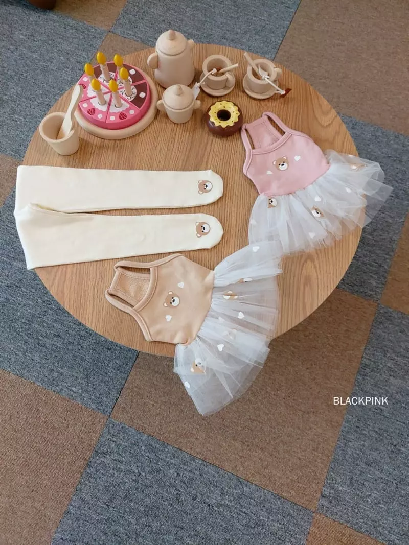 Black Pink - Korean Children Fashion - #todddlerfashion - Baby Bear Foot Leggings - 3