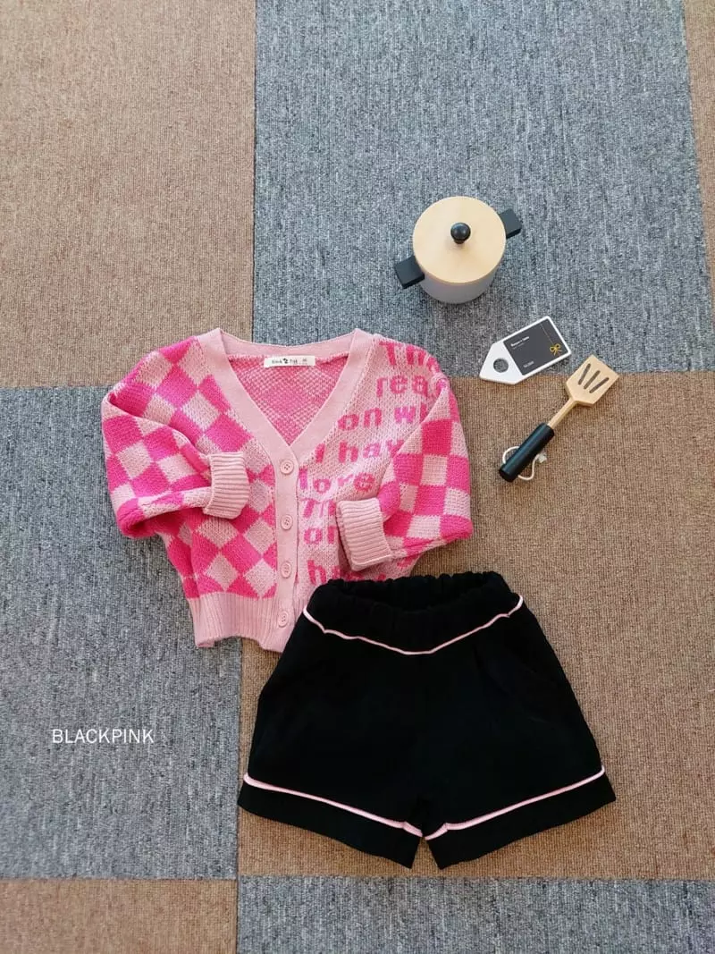 Black Pink - Korean Children Fashion - #prettylittlegirls - Lettering Cardigan - 4