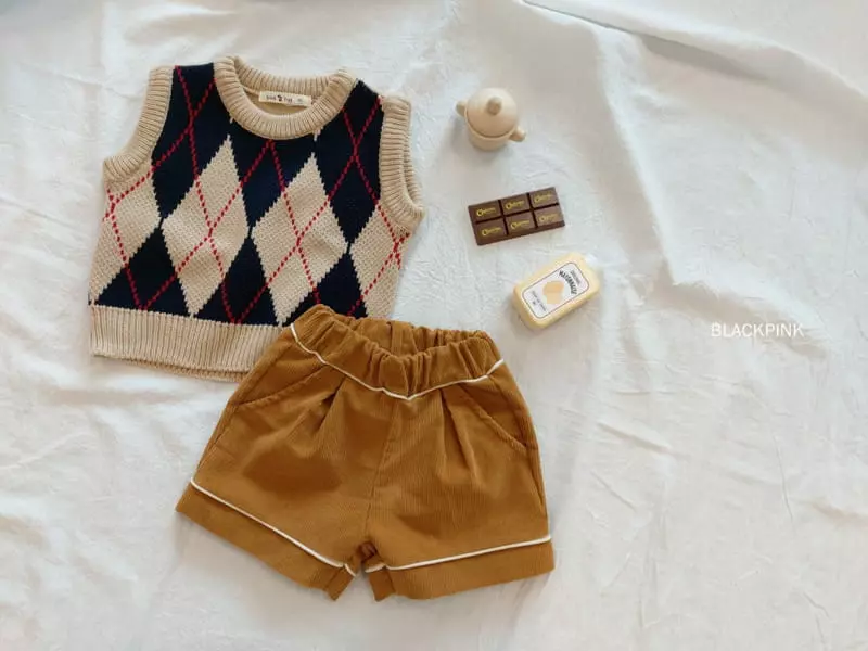 Black Pink - Korean Children Fashion - #toddlerclothing - Argyle Check Vest - 6