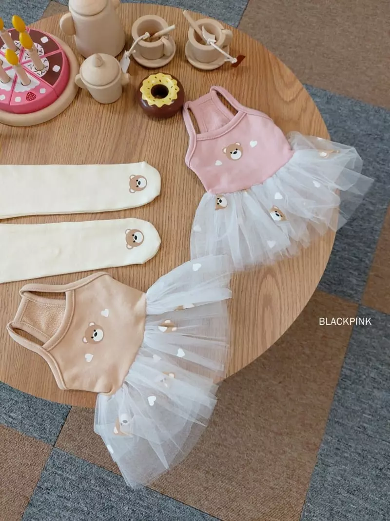Black Pink - Korean Children Fashion - #todddlerfashion - Baby Bear Foot Leggings - 4