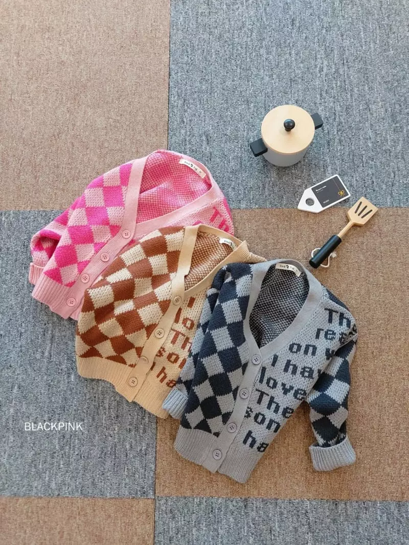 Black Pink - Korean Children Fashion - #toddlerclothing - Lettering Cardigan - 5
