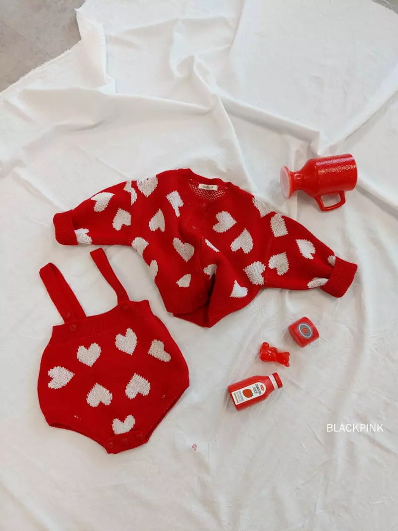 Black Pink - Korean Children Fashion - #toddlerclothing - Red Heart Cardigan - 3