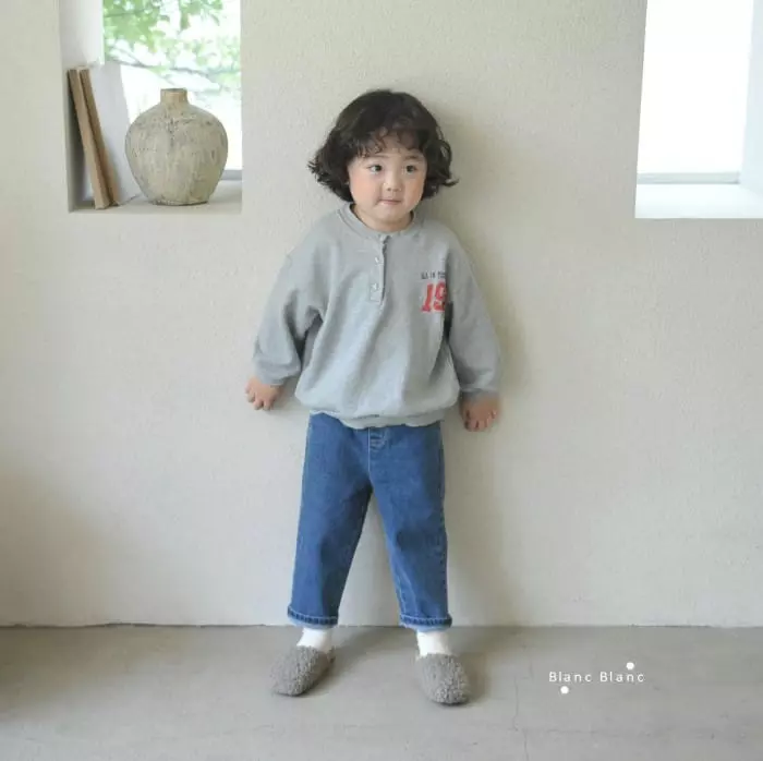 Blancblanc - Korean Children Fashion - #childofig - Button Sweatshirt - 2